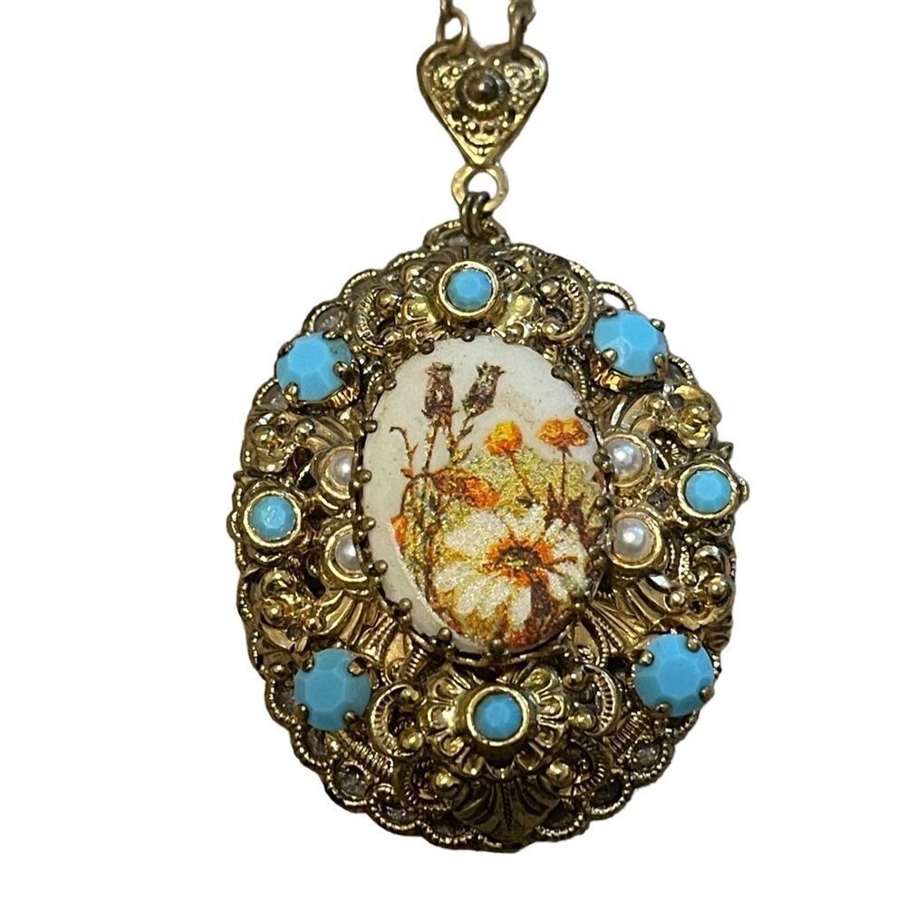 Vintage West Germany Filigree Necklace - Picture 5 of 15